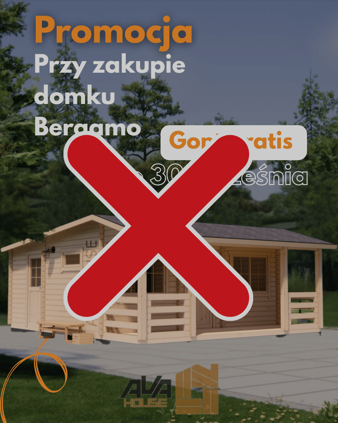 Pokrycie dachu gratis - Domek Bergamo