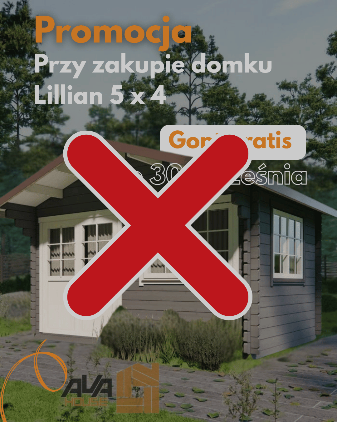 Pokrycie dachu gratis - domek Lillian 5x4