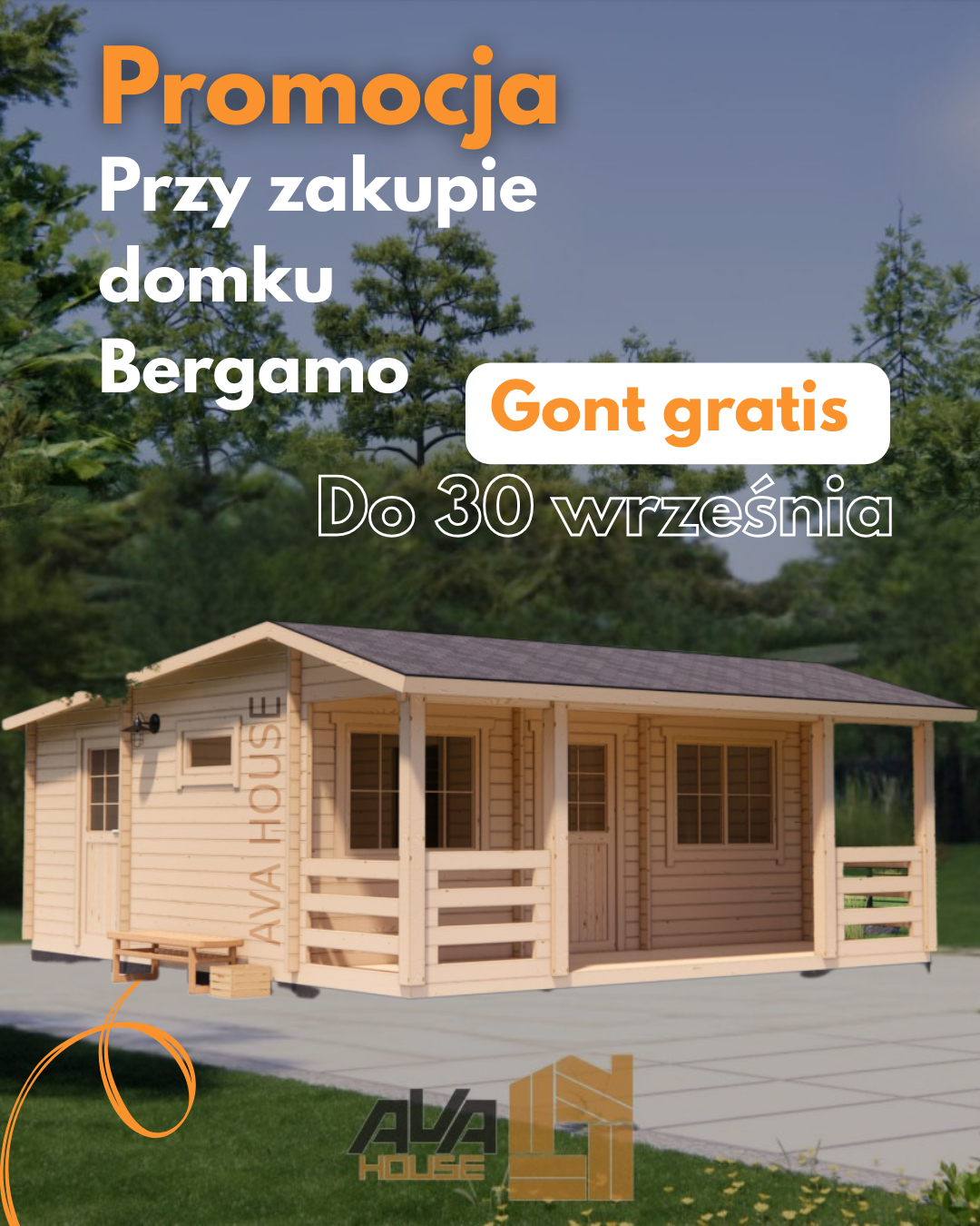 Pokrycie dachu gratis - Domek Bergamo