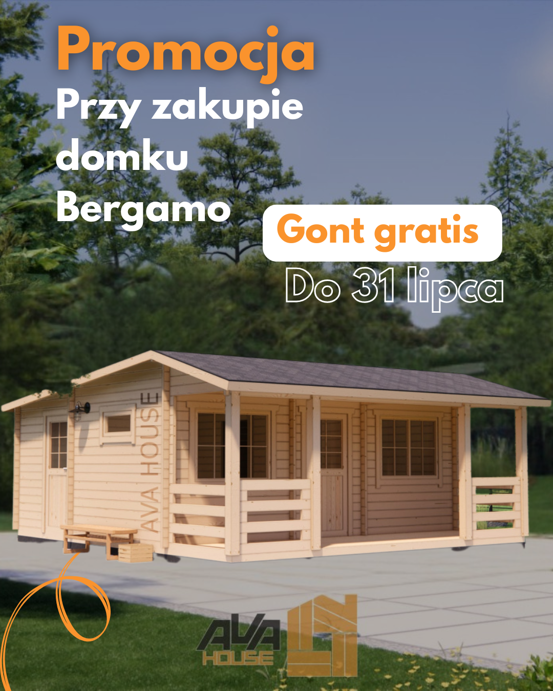 Pokrycie dachu gratis - Domek Bergamo