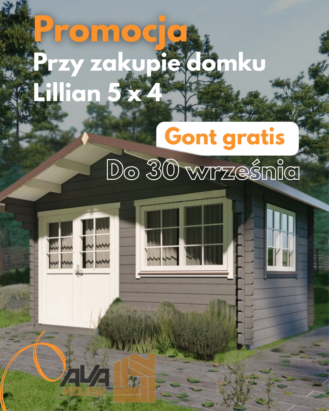 Pokrycie dachu gratis - domek Lillian 5x4