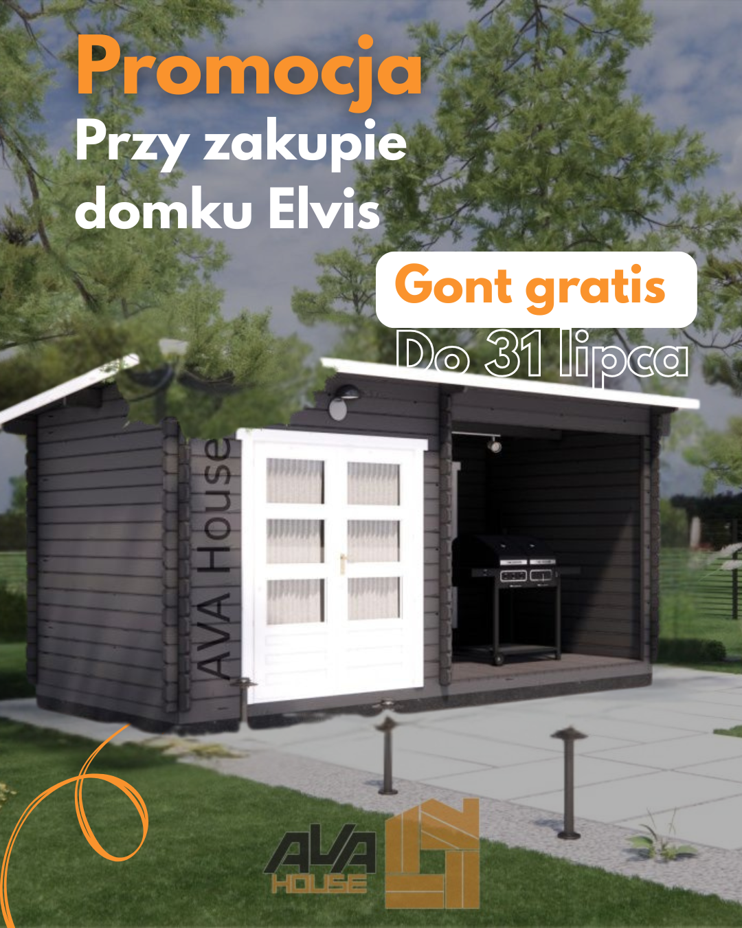 Pokrycie dachu gratis - Domek Elvis