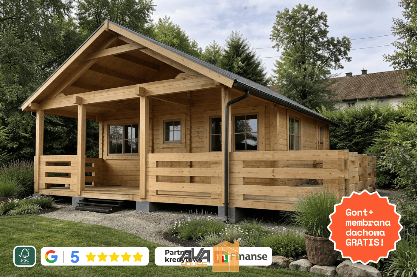 Domek letniskowy Argus z antresolą 6 x 6