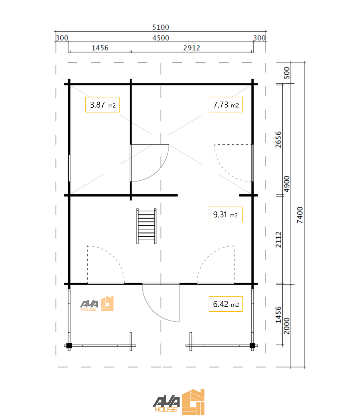 Domek Letniskowy z antresolą Aurora 6,6x4,7