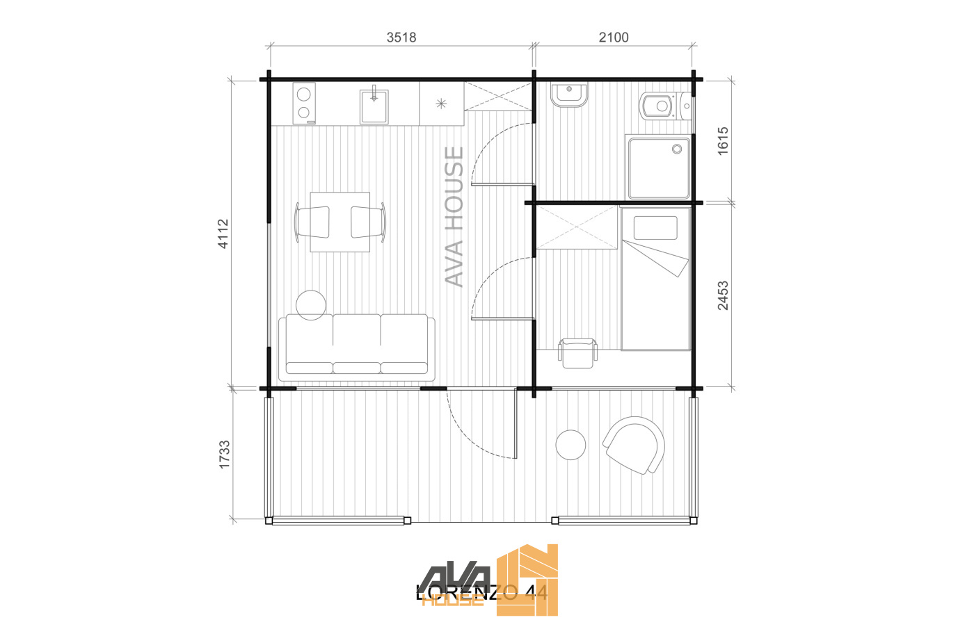 Domek letniskowy Lorenzo 5,95 x 6,1
