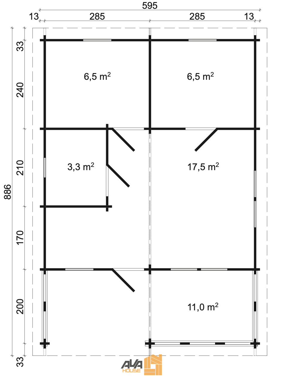 Domek letniskowy Kanada 6 x 7,5 z antresolą