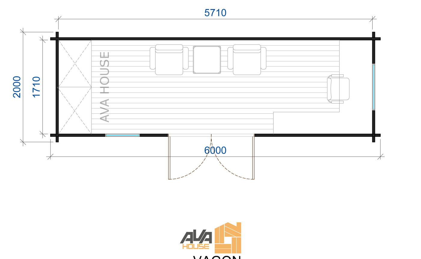 Domek szkieletowy Vagon 6 x 2