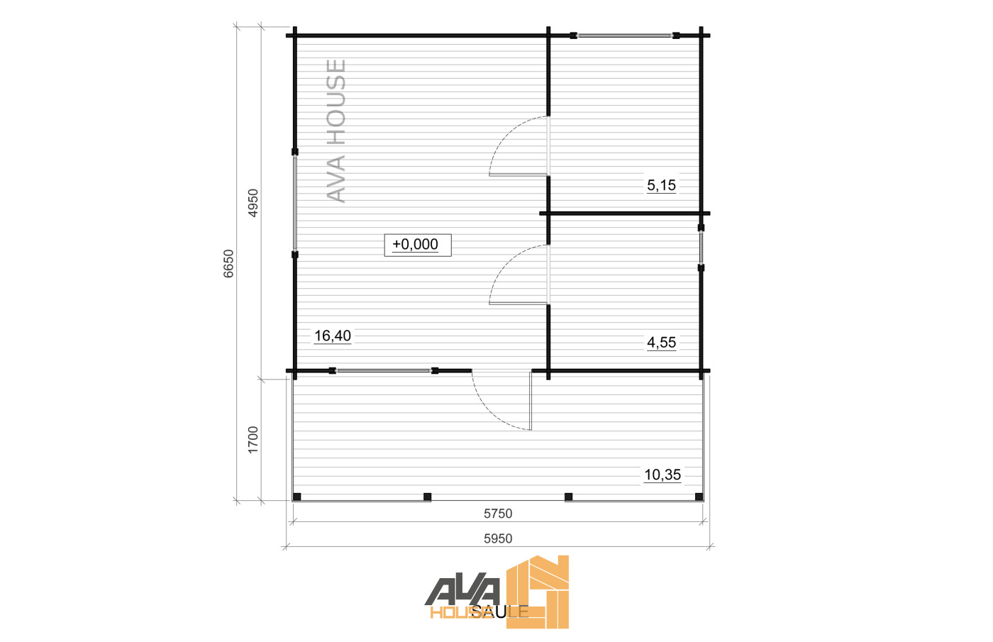 Domek Letniskowy Saule 5,95 x 6,65