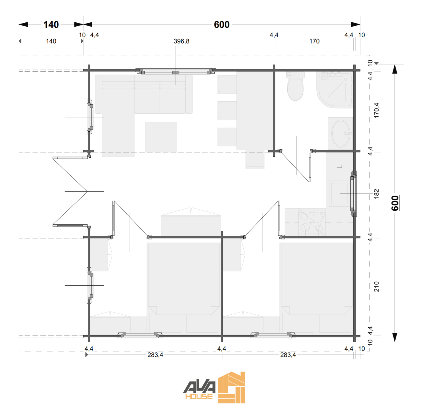 Domek letniskowy Leonardo 6 x 6