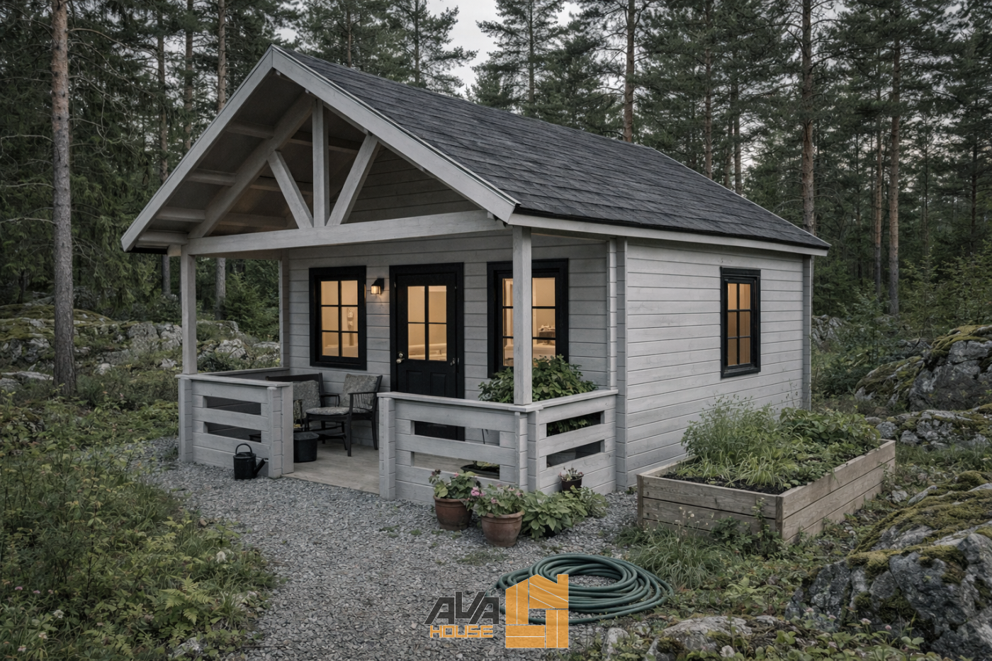 Domek Letniskowy z antresolą Aurora 6,6x4,7