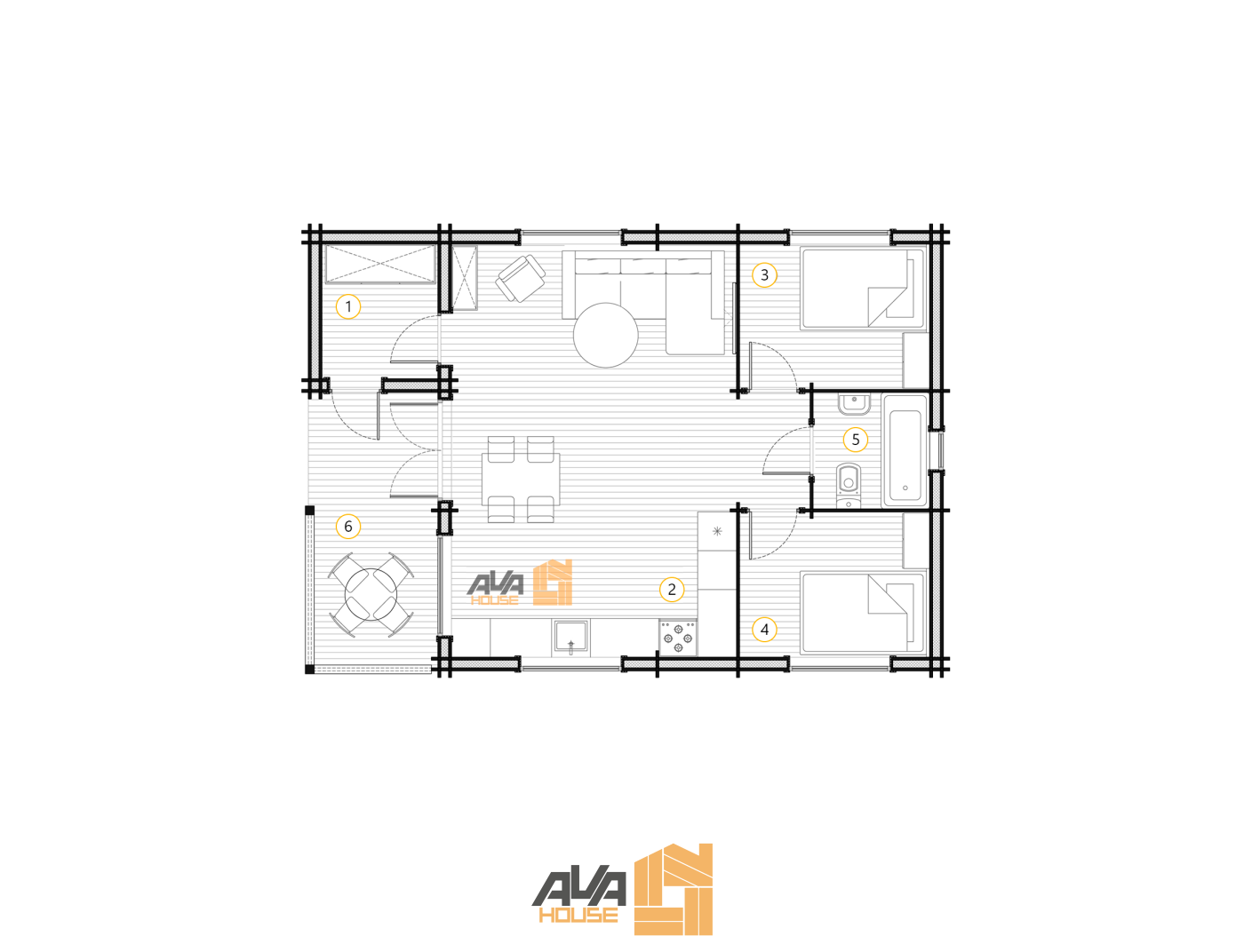 Domek Całoroczny Patrick 7x10 z 20st dachem