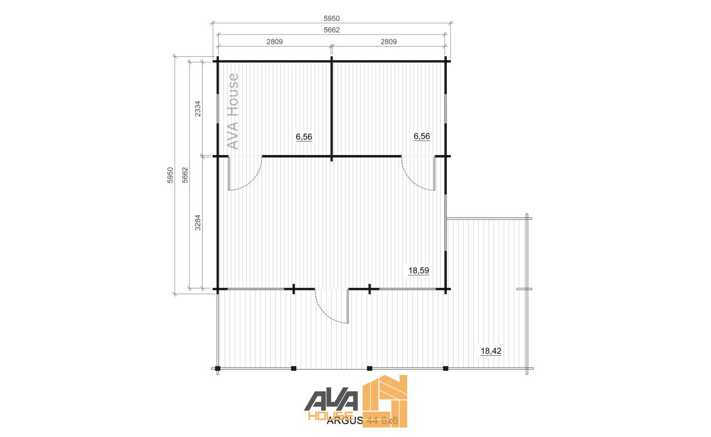 Domek letniskowy Argus z antresolą 6 x 6