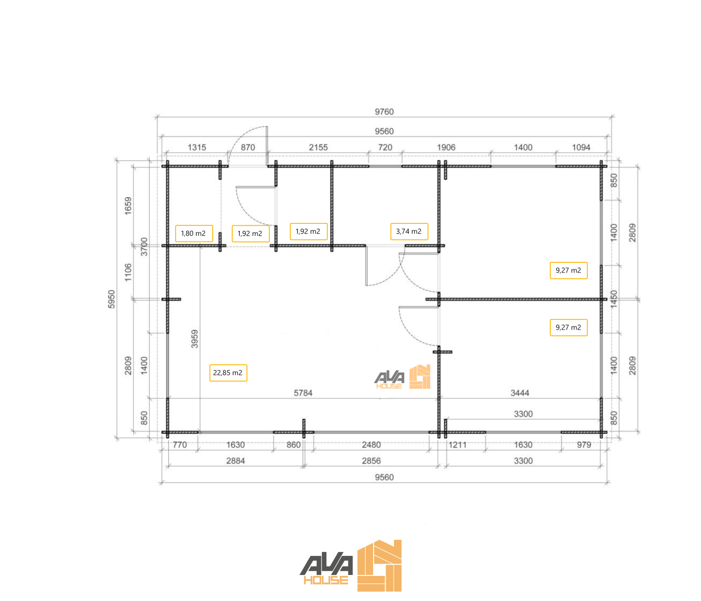 Domek całoroczny Selena 9,56 x 5,95