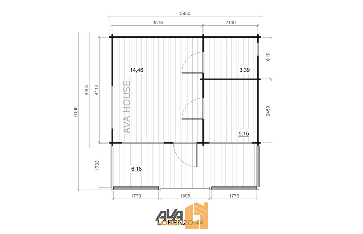 Domek letniskowy Lorenzo 5,95 x 6,1