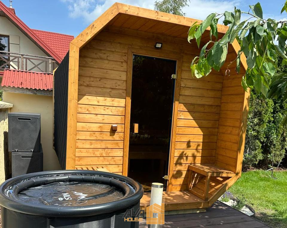 Sauna Osmiokątna z tarasem 2,5.m