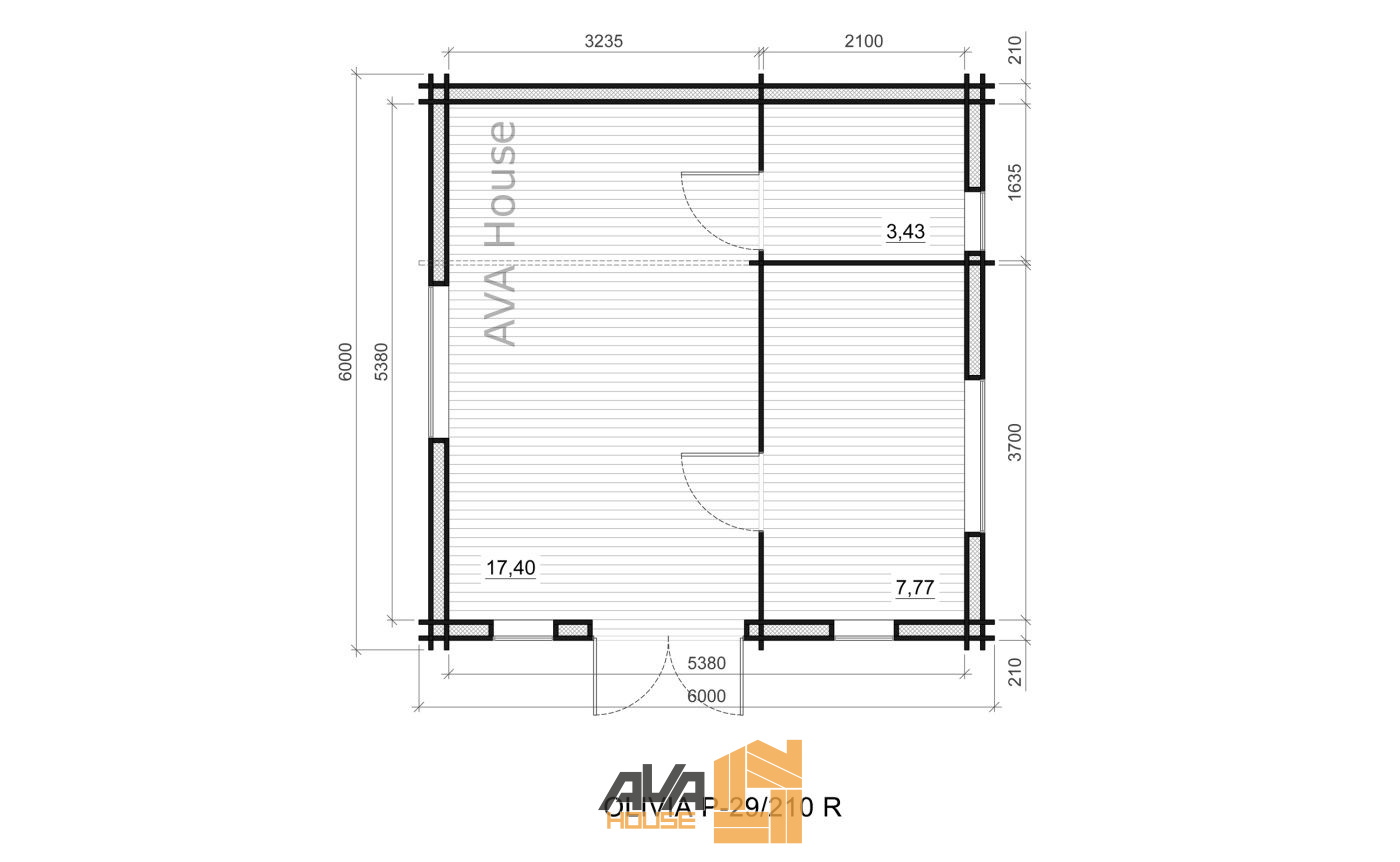 Domek całoroczny Olivia R 6 x 6