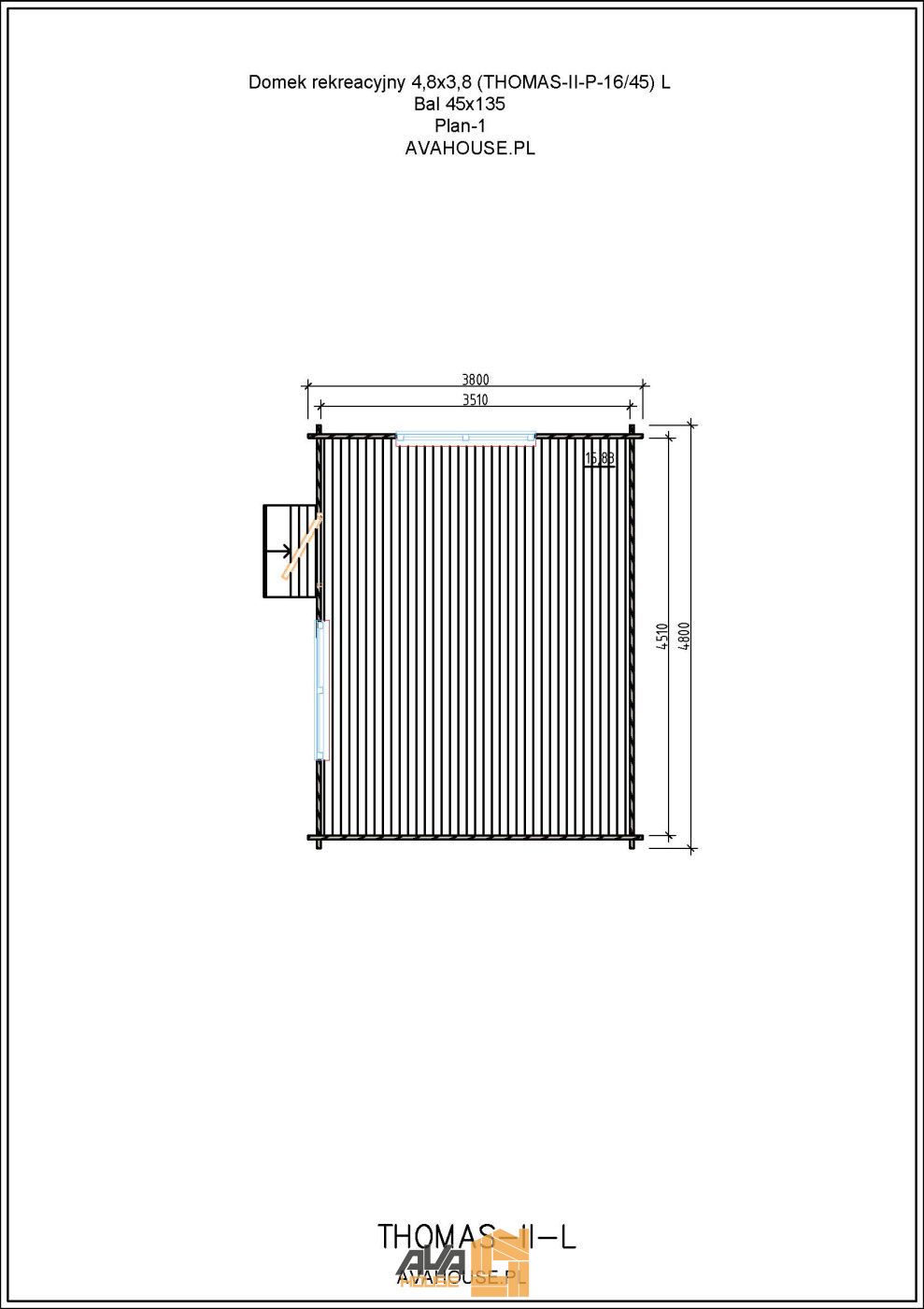 Domek letniskowy Thomas L 3,8 x 4,8