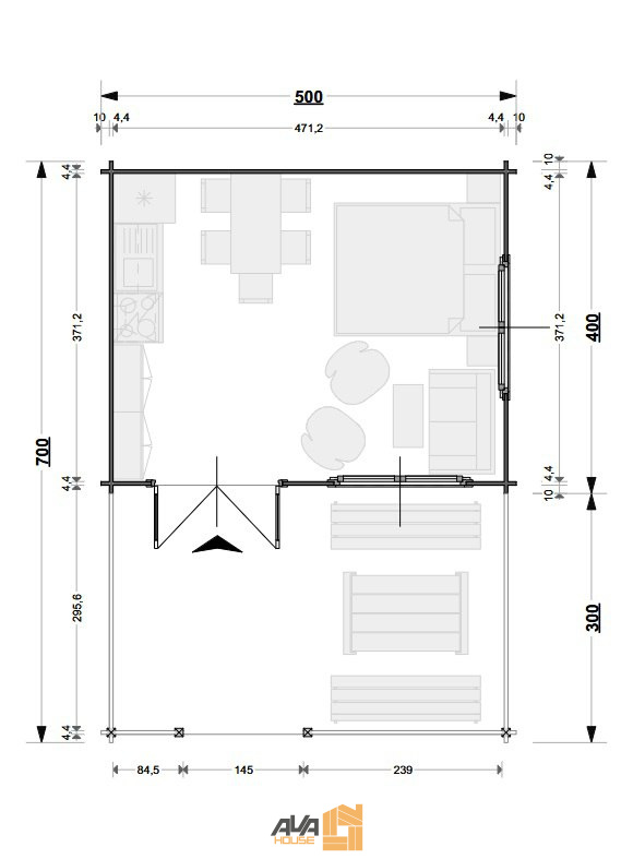 Domek letniskowy Olek 5 x 7