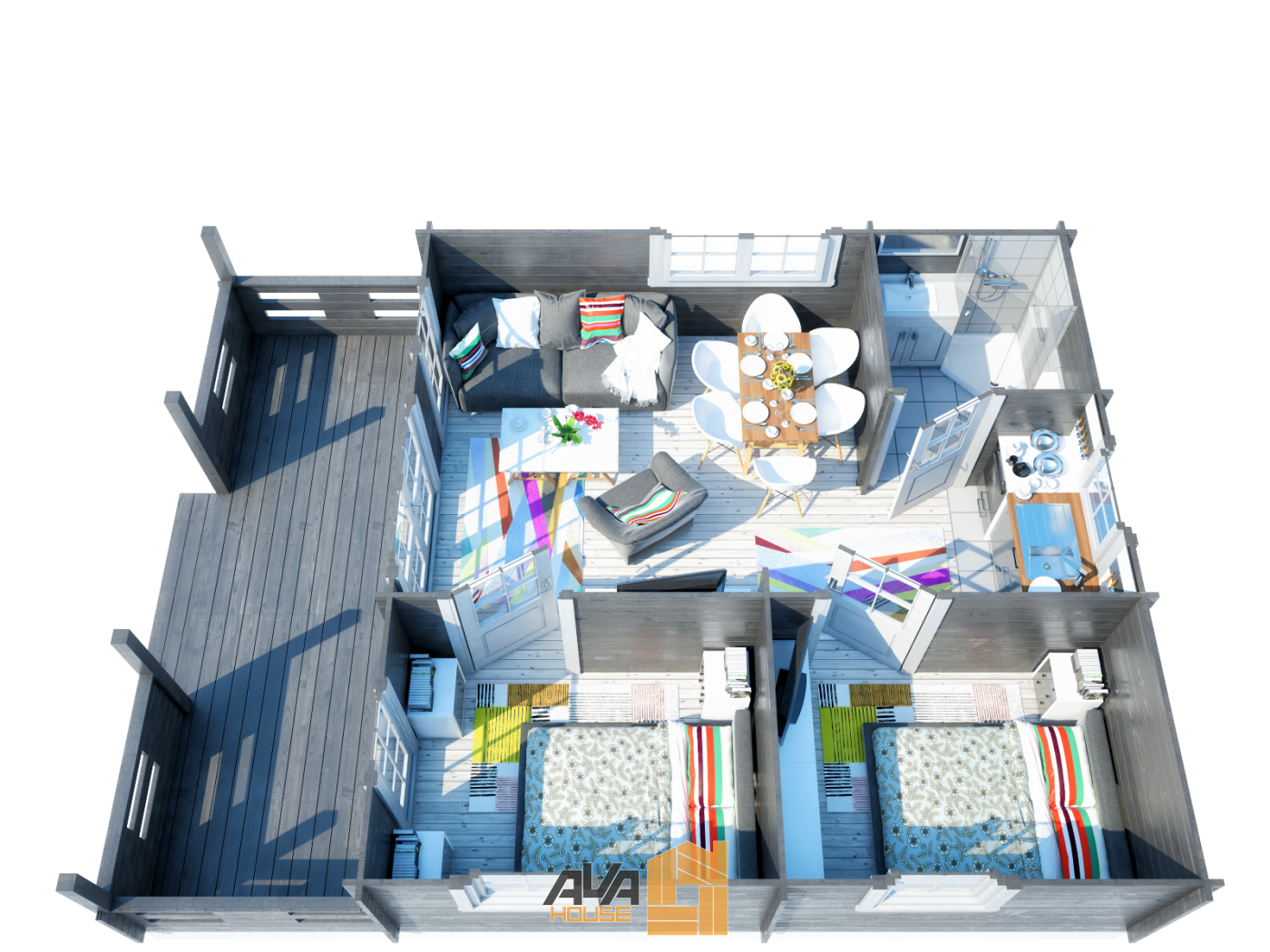 Domek letniskowy Napoli II z tarasem 6 x 8