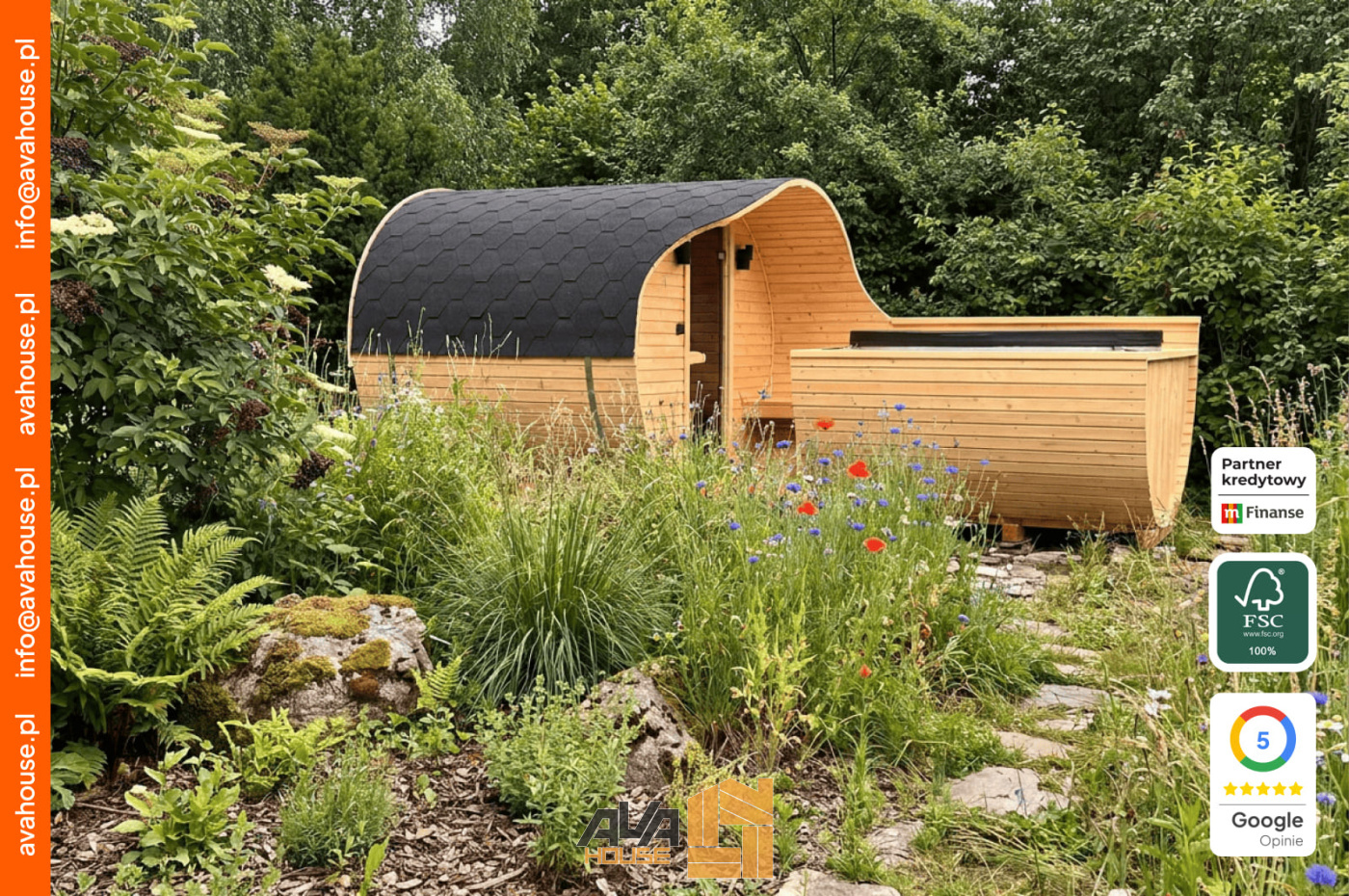 Zestaw Sauna-Beczka z Balią Ogrodową 5,5m