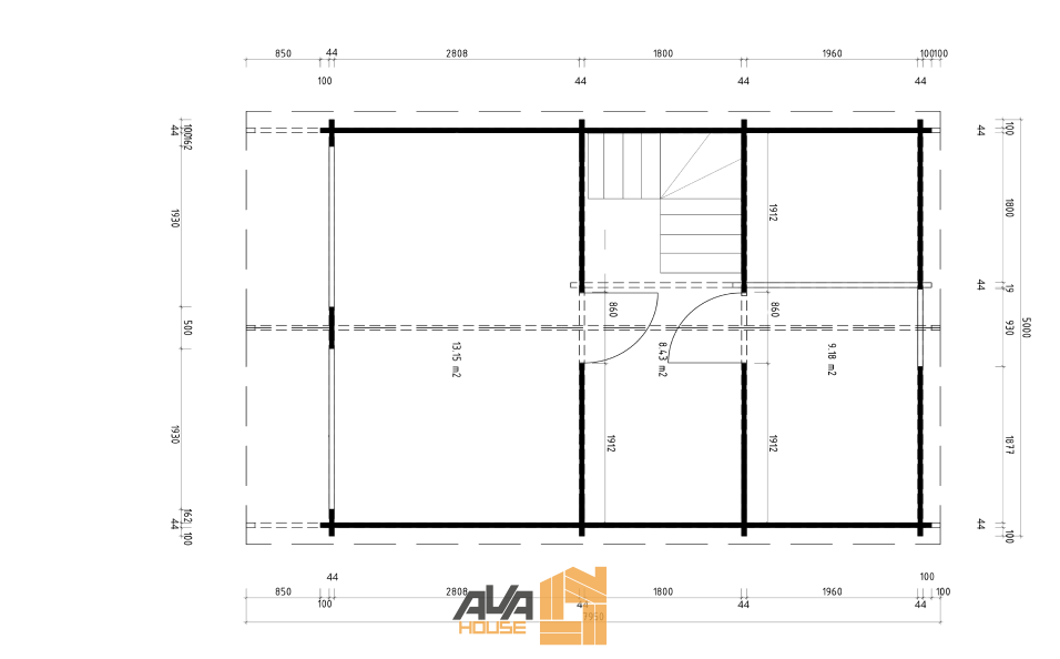 Domek Everest 5 x 7m 58mm