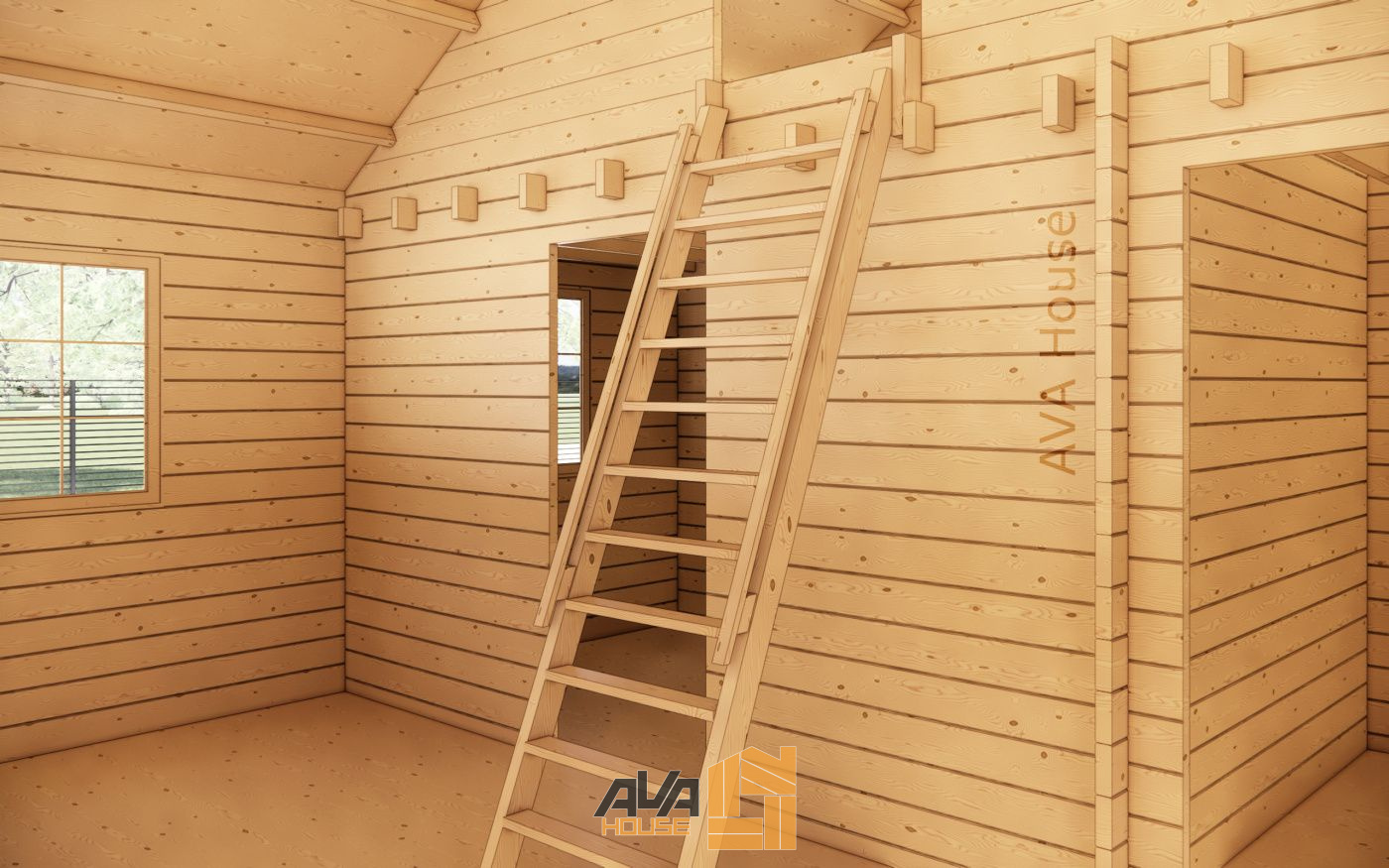 Domek letniskowy Turyn z antresolą R 8 x 7,7