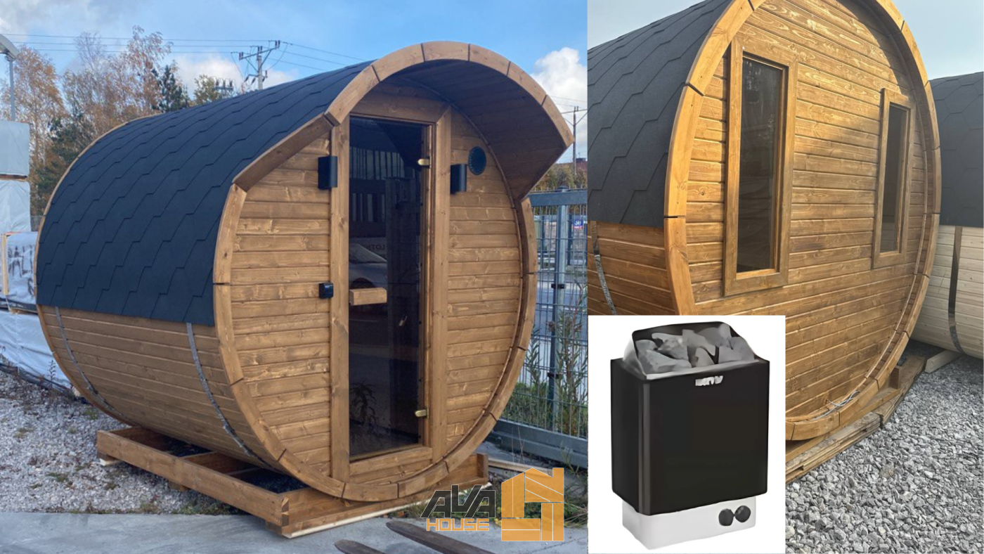Sauna-Beczka 2 m z piecem elektrycznym