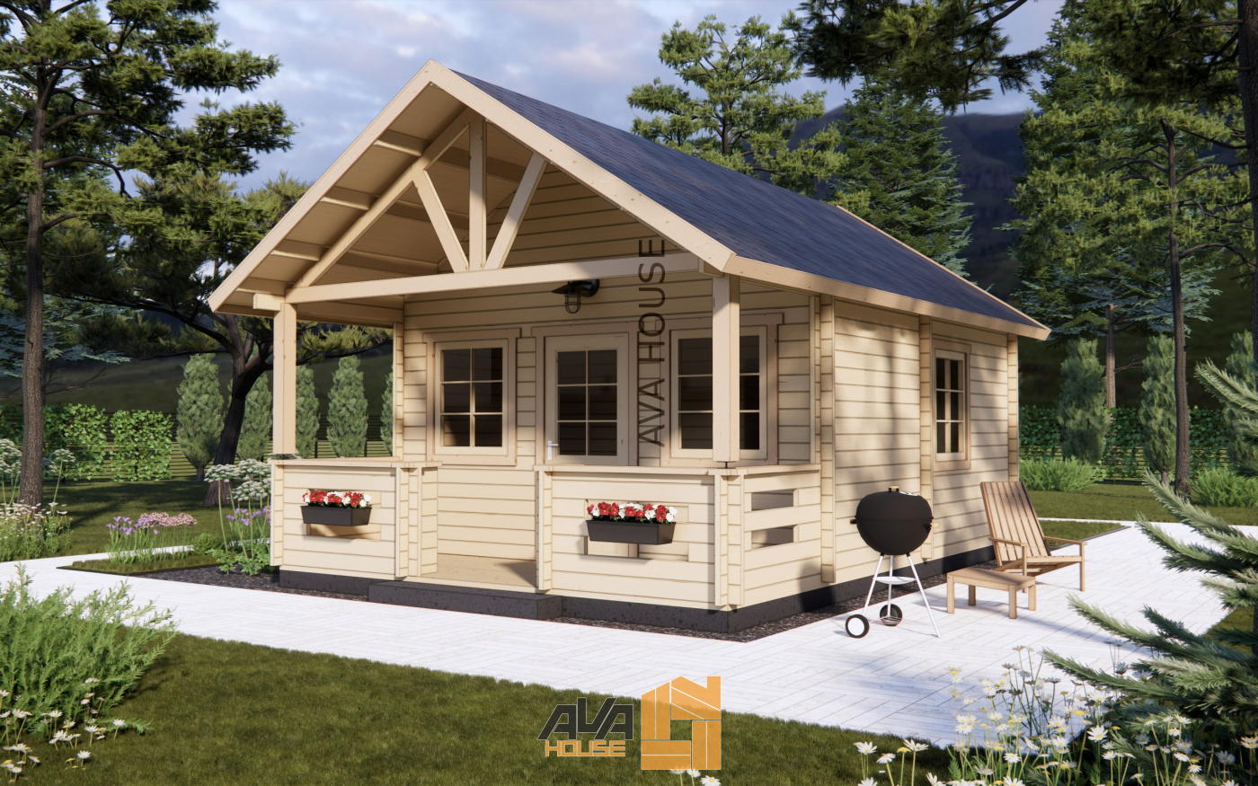 Domek Letniskowy z antresolą Aurora 6,6x4,7