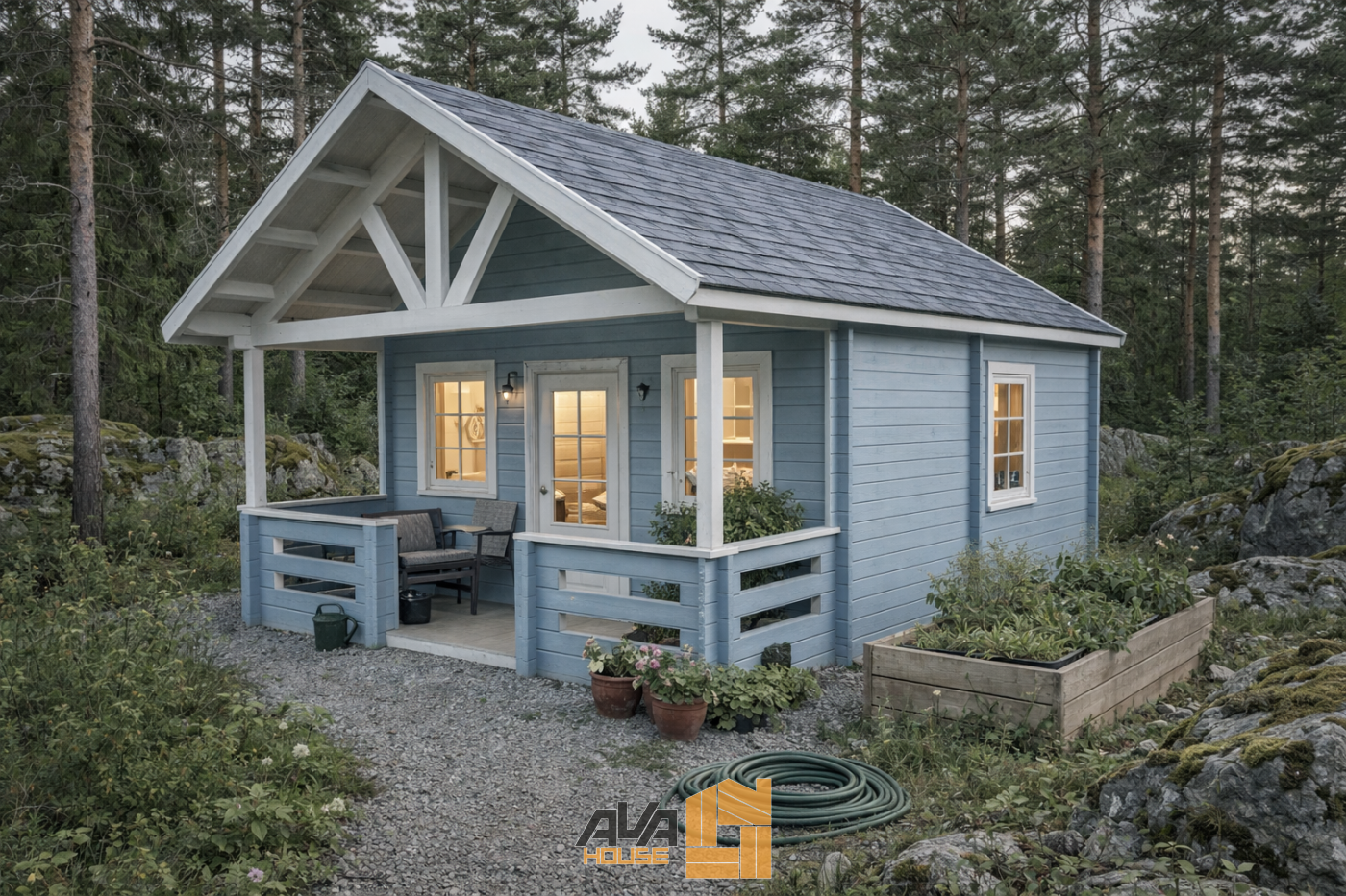 Domek Letniskowy z antresolą Aurora 6,6x4,7