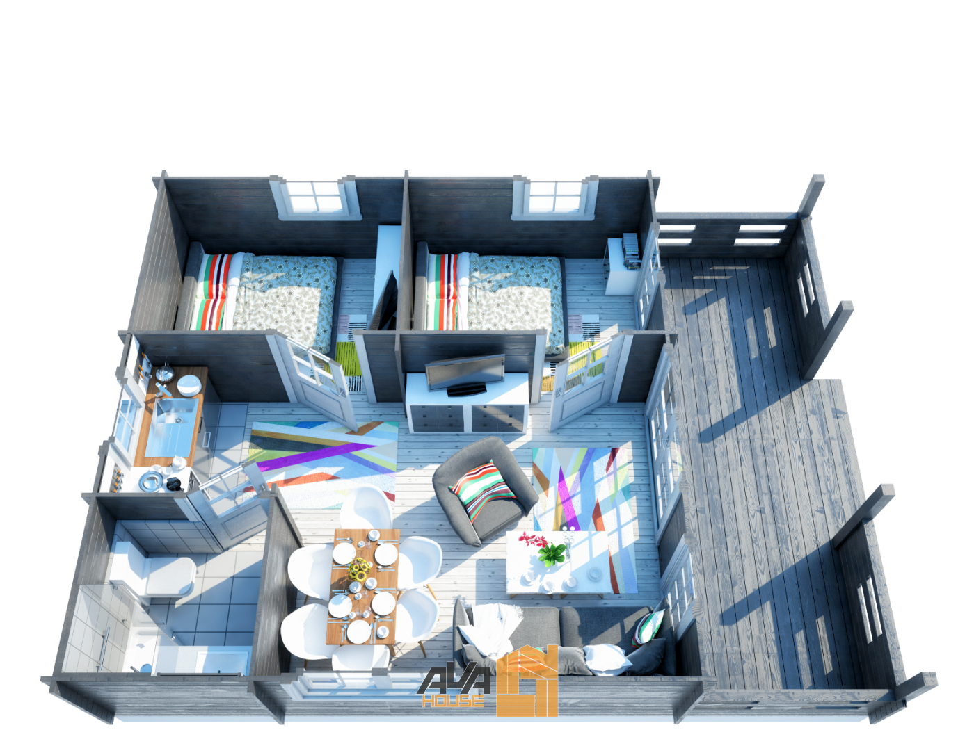 Domek letniskowy Napoli II z tarasem 6 x 8