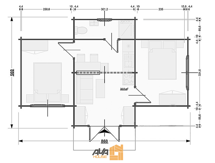 Domek letniskowy Dublin 8,6 x 5,6
