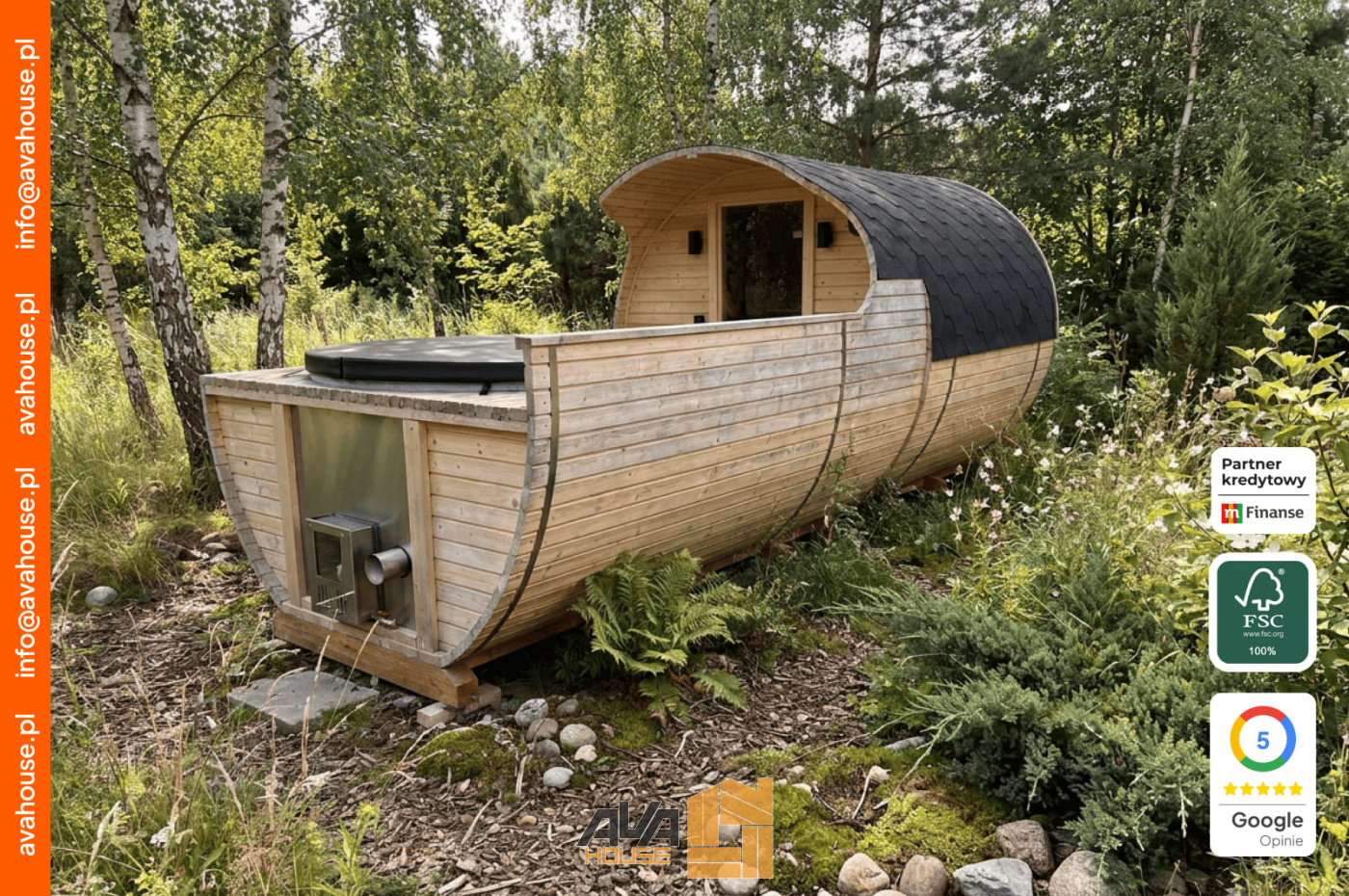Zestaw Sauna-Beczka z Balią Ogrodową 5,5m