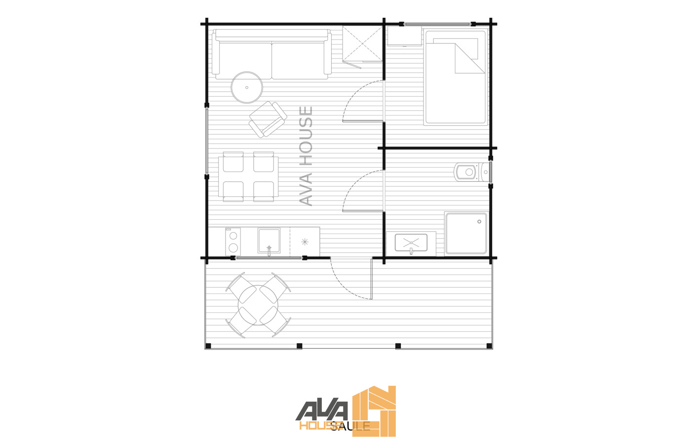 Domek Letniskowy Saule 5,95 x 6,65