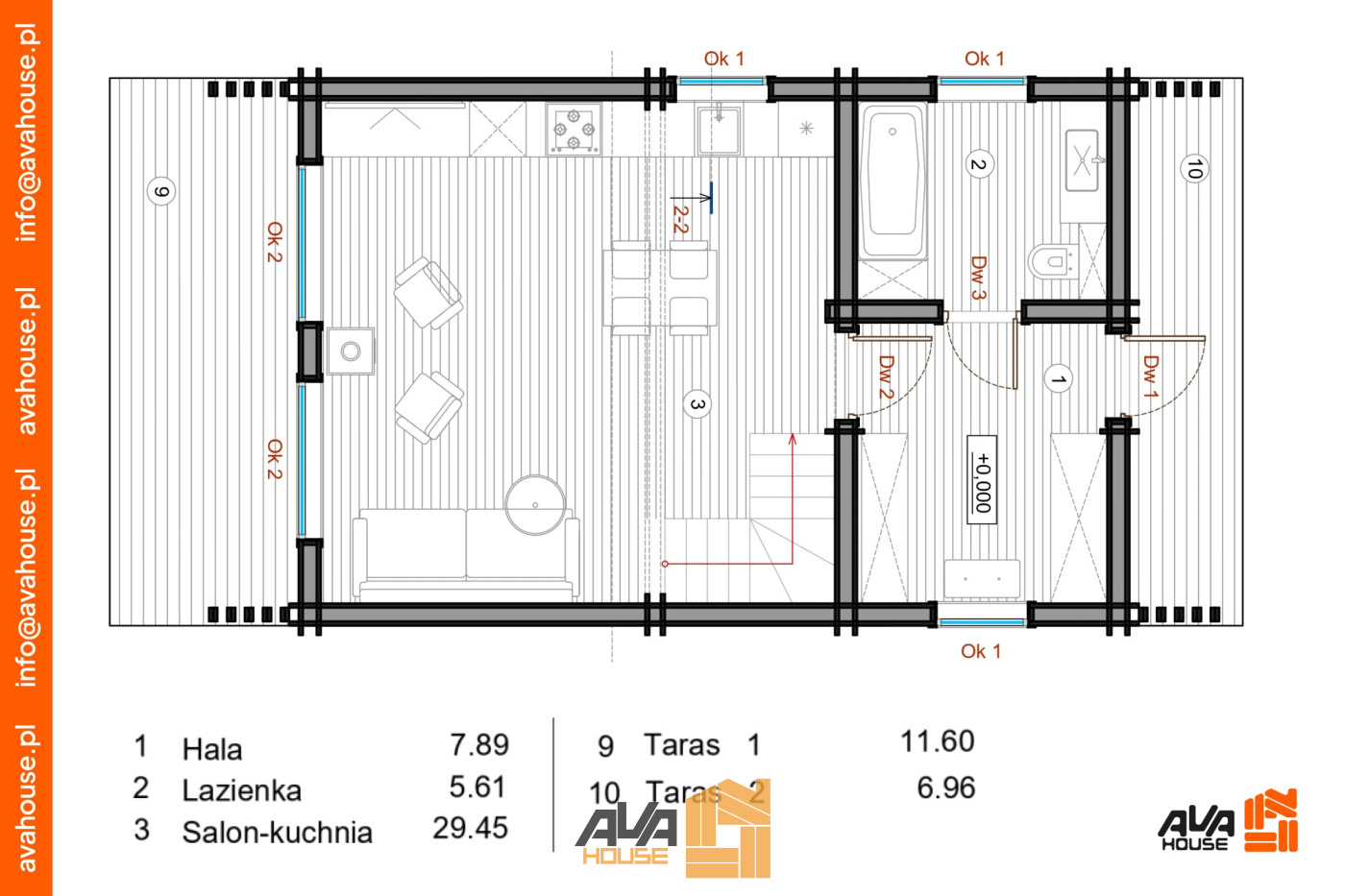 Domek Erebor (5,8x8,8m) z podwójnego balika