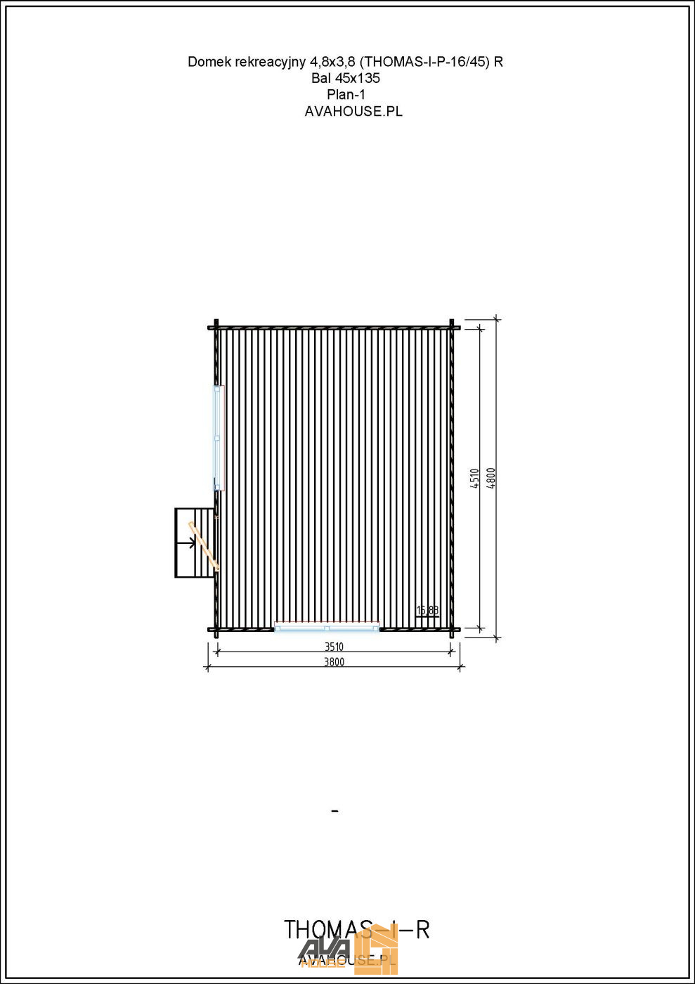 Domek letniskowy Thomas R 3,8 х 4,8