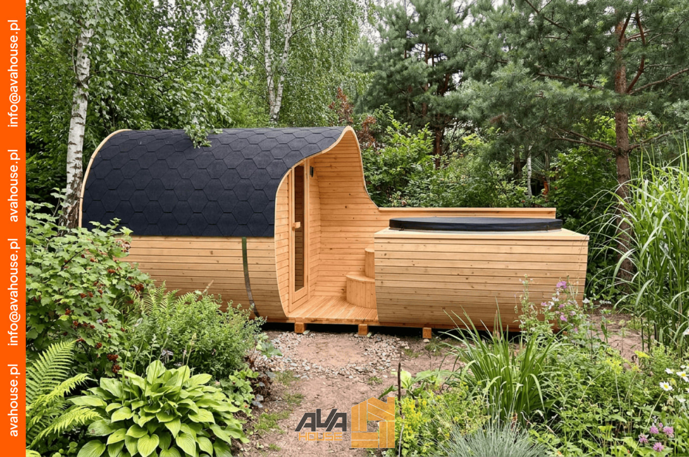 Zestaw Sauna-Beczka z Balią Ogrodową 5,5m