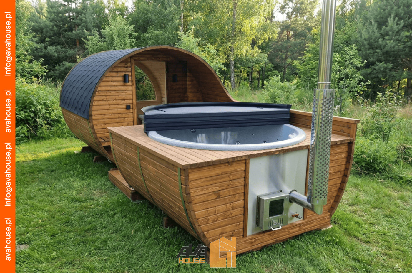 Zestaw Sauna-Beczka z Balią Ogrodową 5,5m