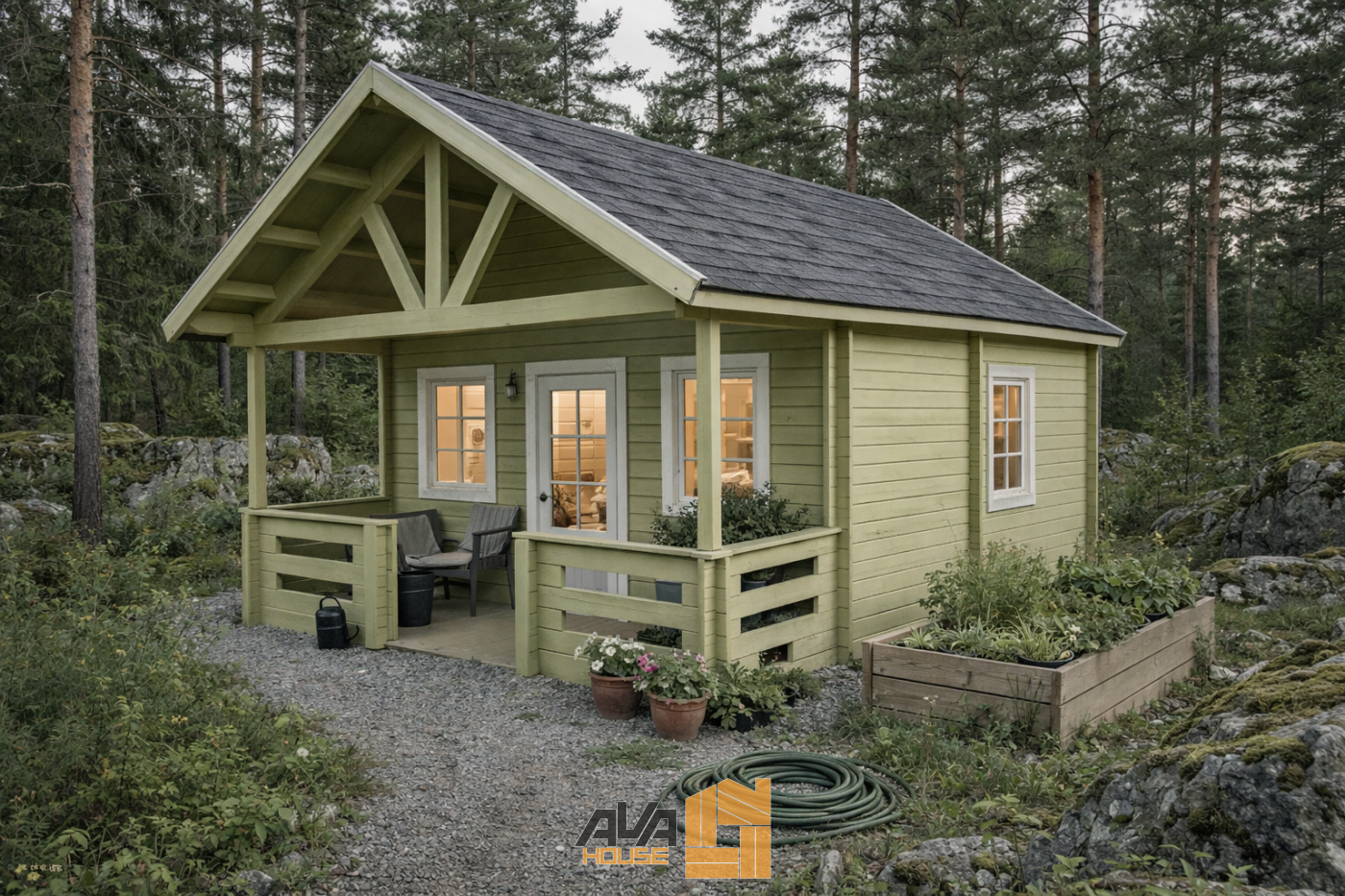 Domek Letniskowy z antresolą Aurora 6,6x4,7